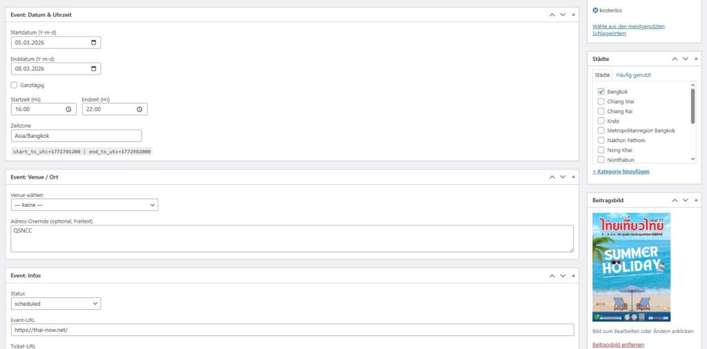 Intuitives Erstellen eines Events