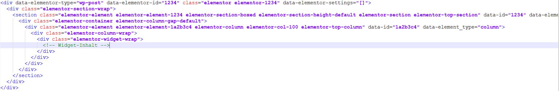 Typisches Elementor-HTML (Beispiel aus offizieller Dokumentation und realen Seiten)
