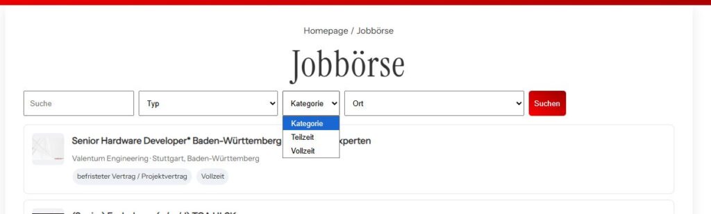 Filter nach Zeit-Typen